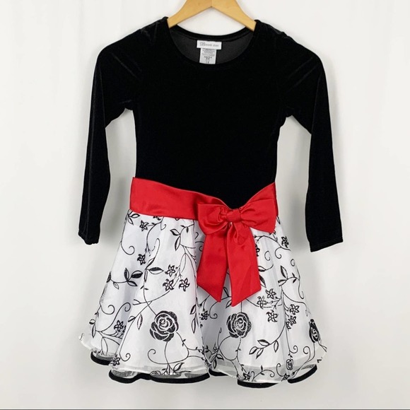 Bonnie Jean Black Velvet and Tulle Dress 8 - Picture 1 of 9